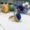 Thumbnail: Vintage 18K yellow gold lapis lazuli cabochon ring with oval bezel setting, bold blue gemstone statement jewelry