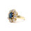 Thumbnail: Vintage Sapphire & Diamond Cluster Halo Ring in 14K Yellow Gold