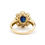 Thumbnail: Vintage Sapphire & Diamond Cluster Halo Ring in 14K Yellow Gold