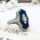 Thumbnail: Art Deco Carved Onyx & Diamond Filigree Shield Ring in 14K White Gold