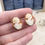 Thumbnail: Vintage Boxed Shell Cameo Earrings in 10K Yellow Gold