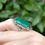 Thumbnail: Antique Art Deco Chrysoprase and Marcasite Cocktail Ring in Silver