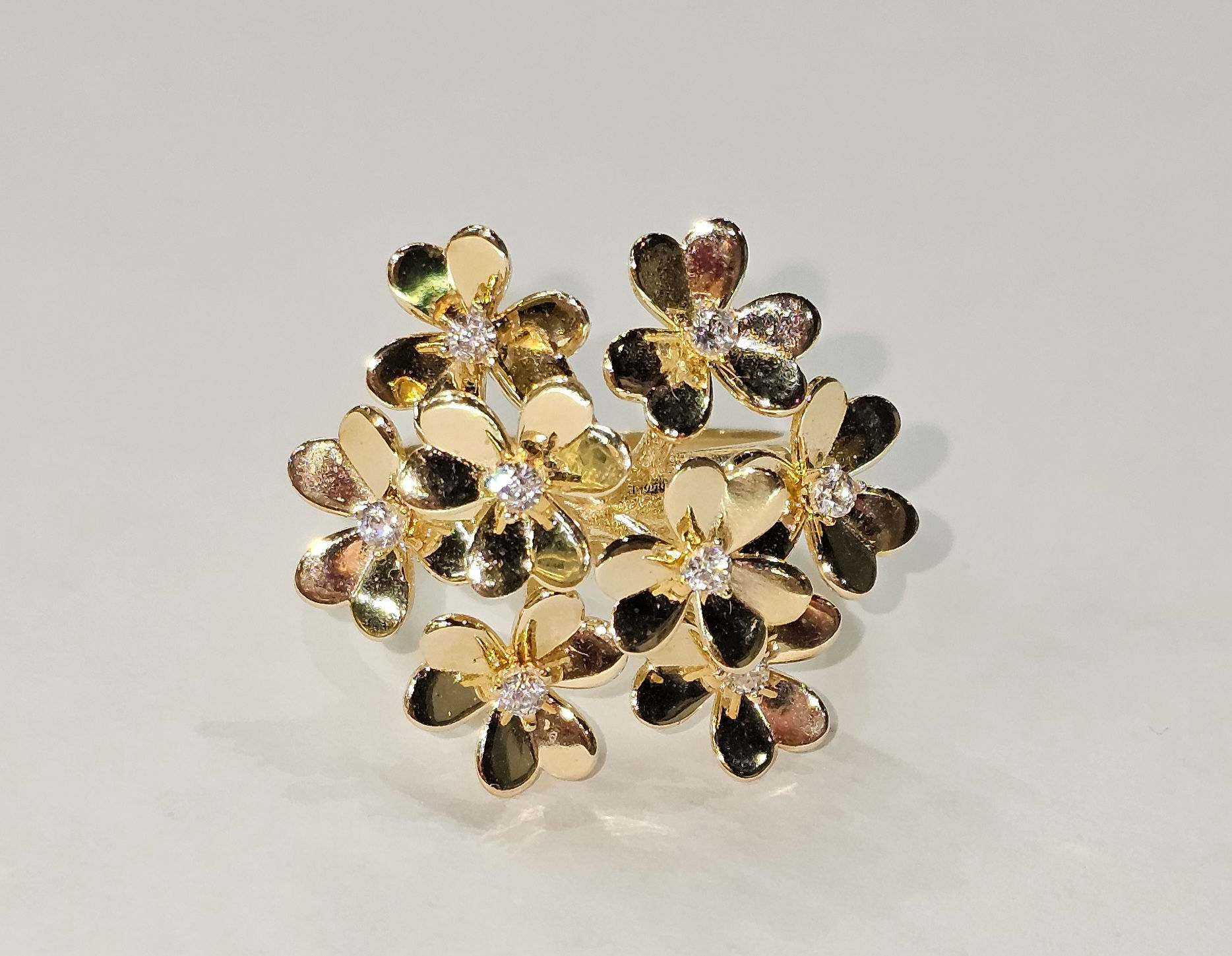 Anillo de flores 14k 