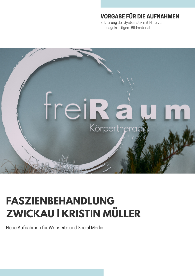 weisses Logo von Freiraum Faszienbehandlung an der Eingangstür aus Glas