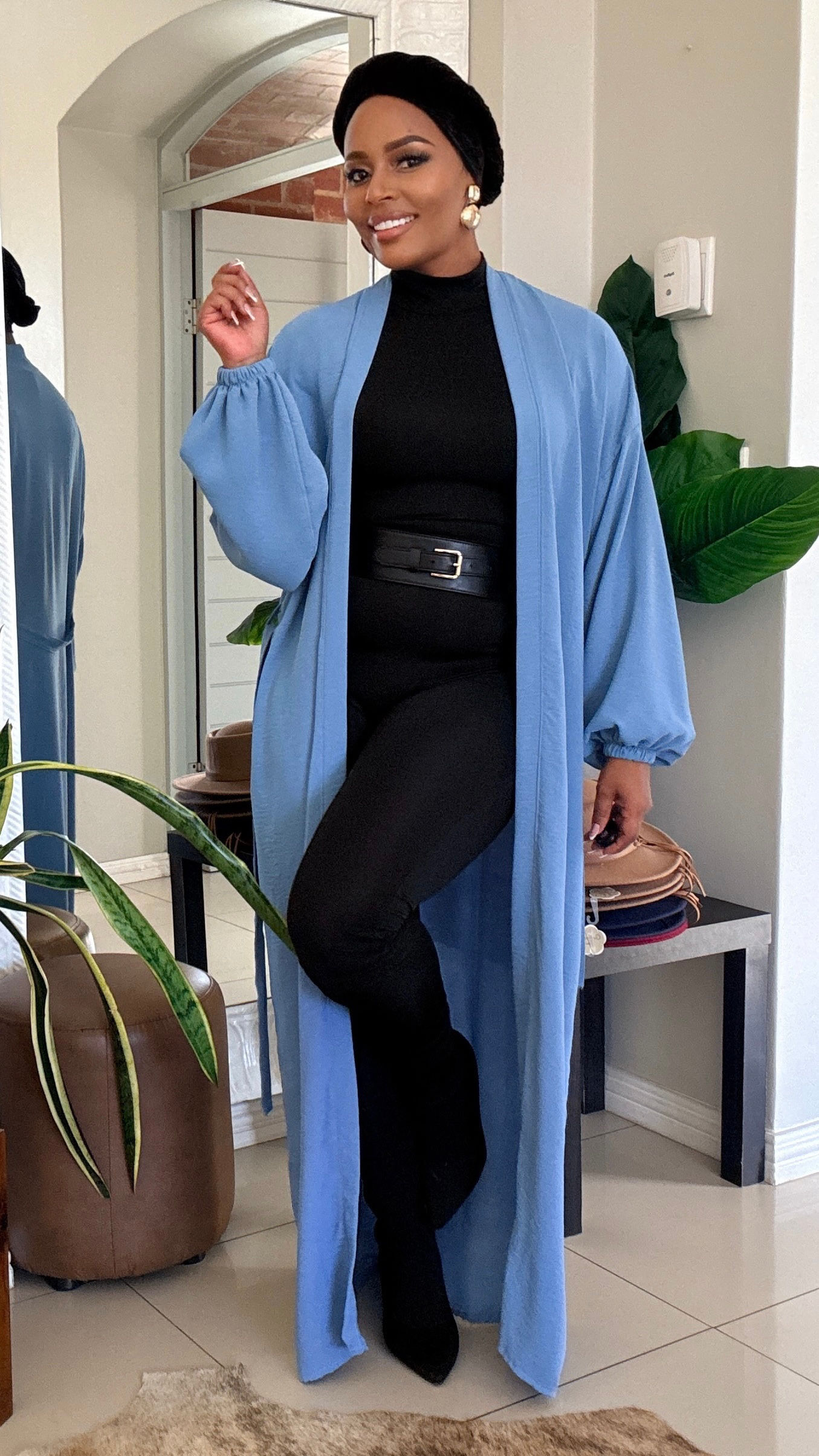 Luxury Blue Viscose Kimono