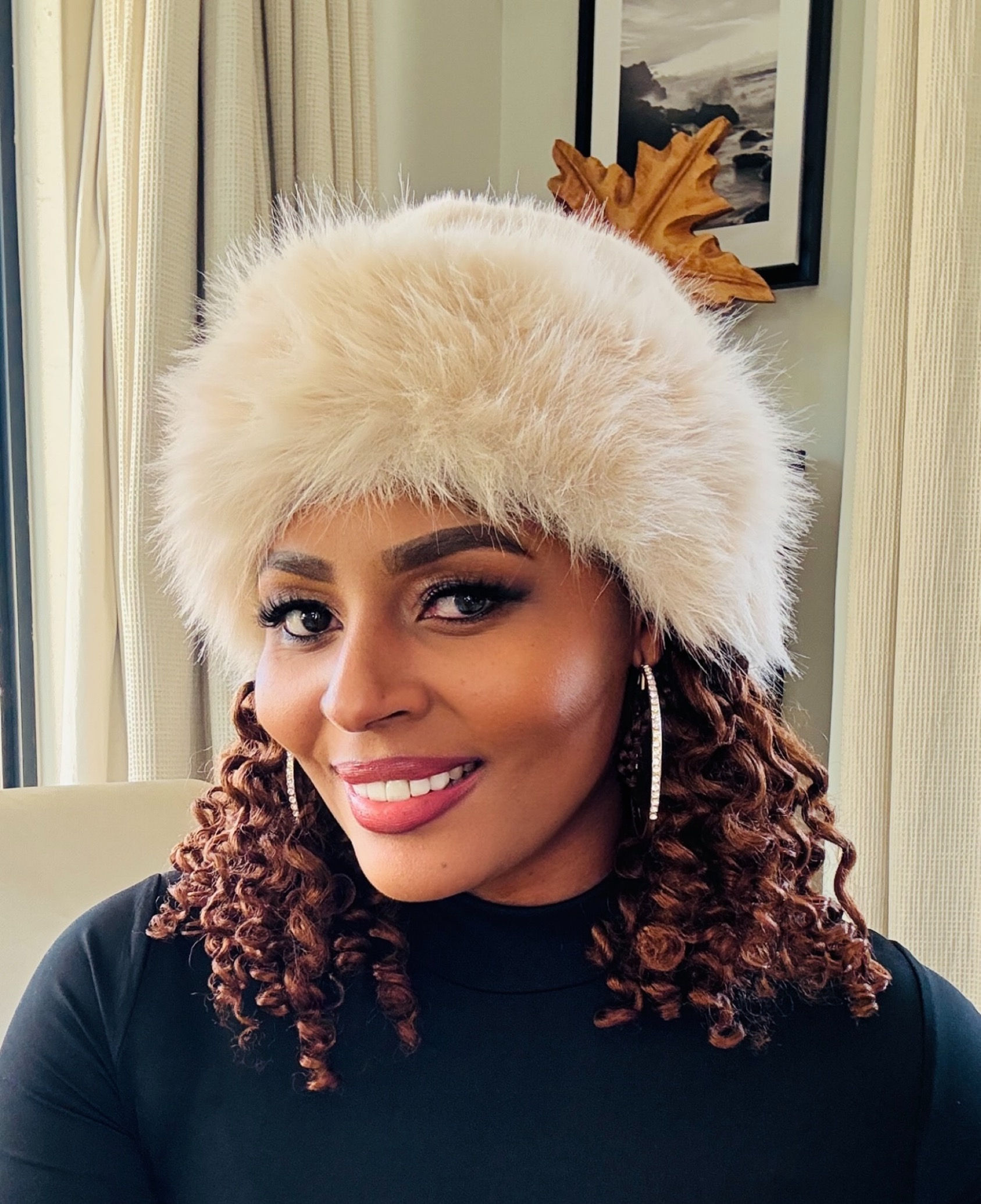 Beige  Winter Fur Hat