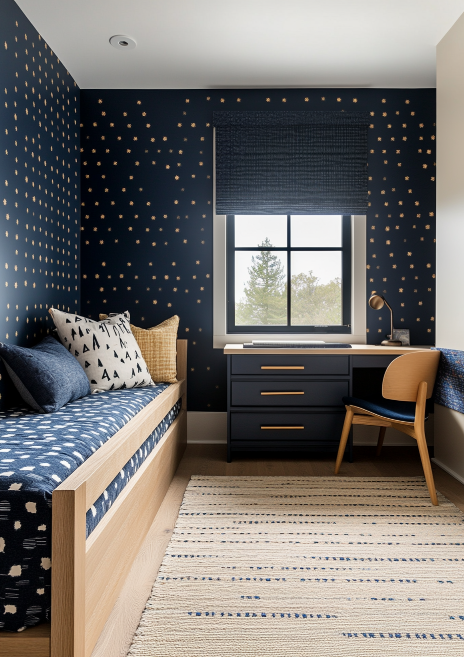 Sherwin Williams Salty Dog in a teen bedroom