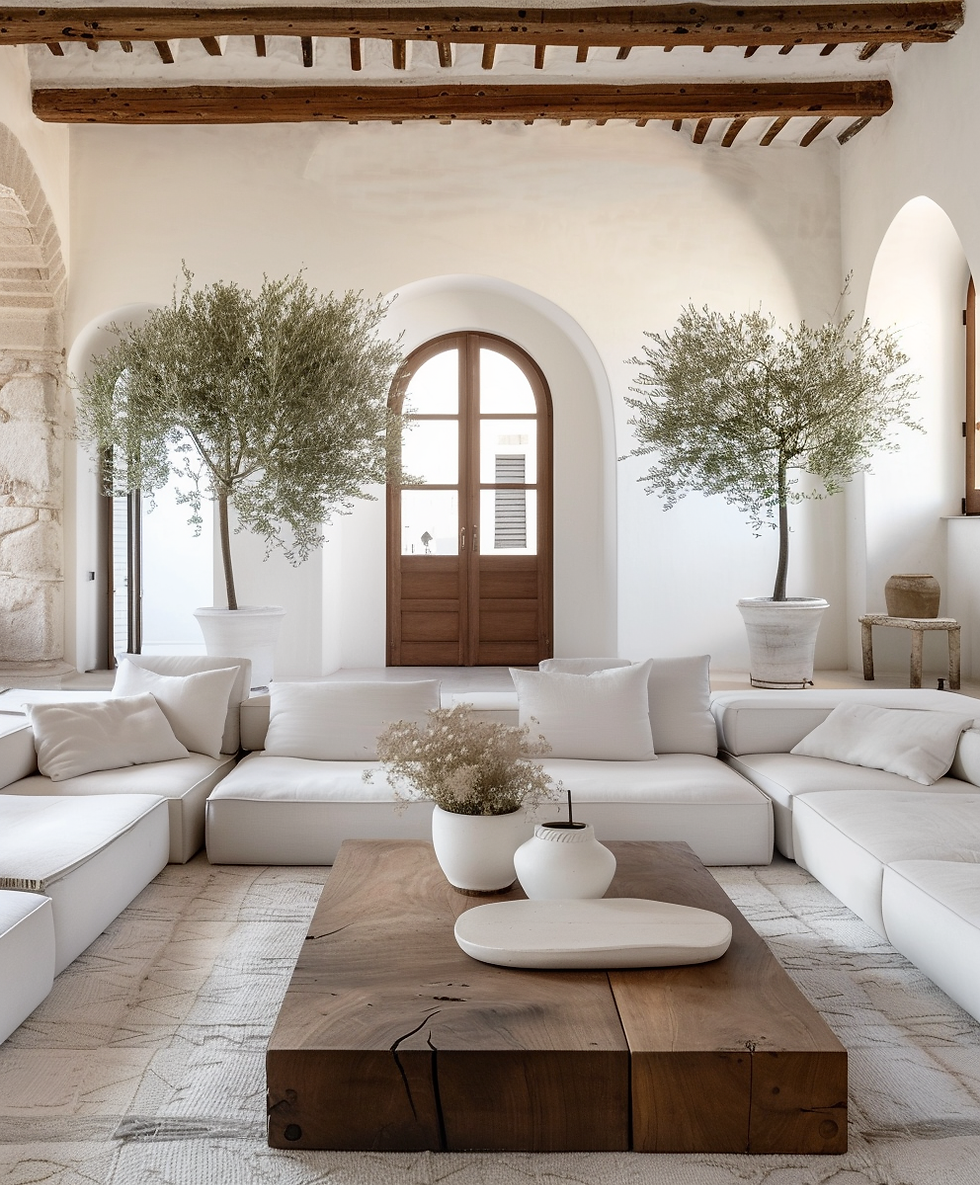 Brown combined with warm white and cream