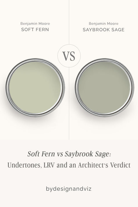 Benjamin Moore Soft Fern vs Saybrook Sage - Undertones, LRV and an Architect's Verdict