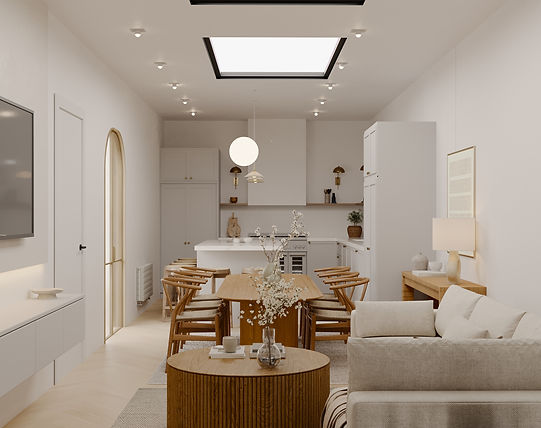 Organic Modern Living Room Dining Room Combo