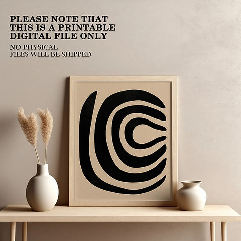 Organic Beige Black Art, Abstract Art, Japandi, Beige Art, Digital