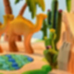 Thumbnail: Wooden cacti set with camels and desert landscape designed by Bumbu Toys