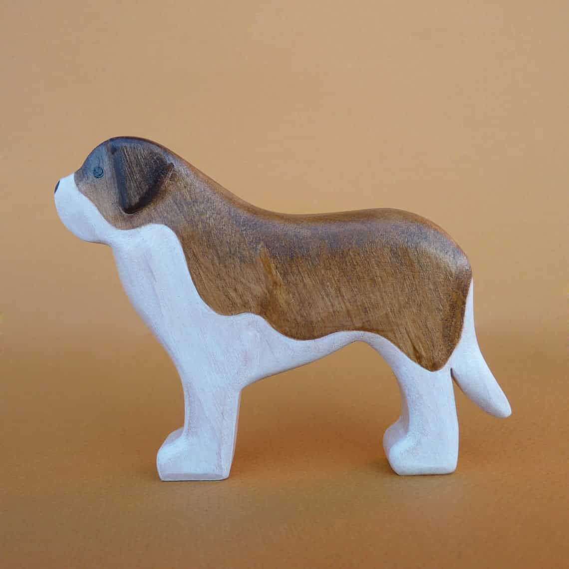 Handmade Wooden St. Bernard Dog