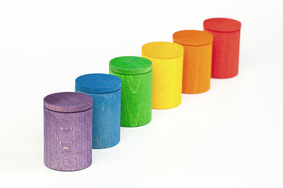 Grapat Colored Wooden Sorting Cups with Lids