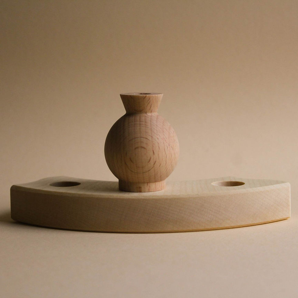 JUHARKA Handmade Wooden Birthday Ring Vase Ornament