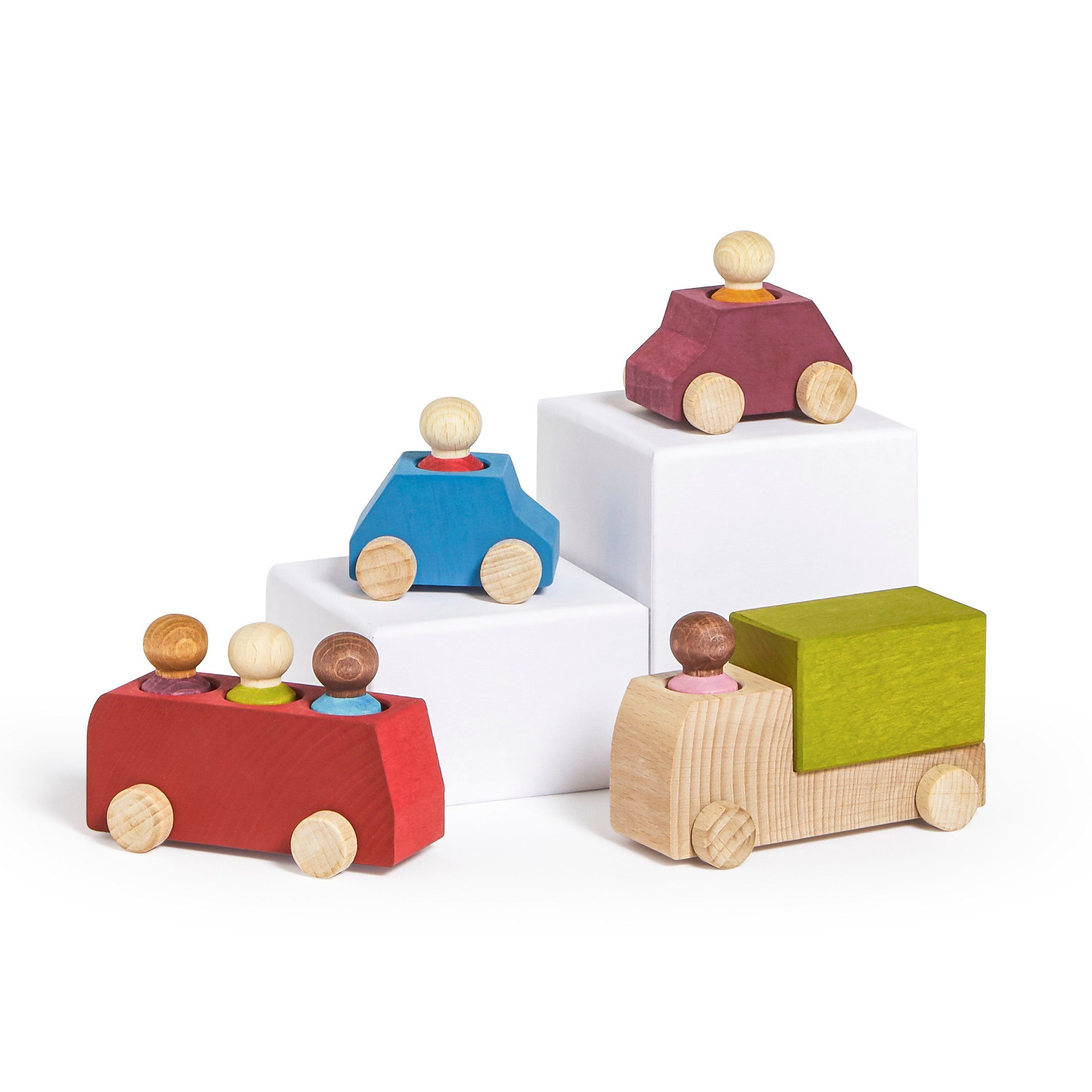Lubulona Wooden Vehicles Set-On The Road Via