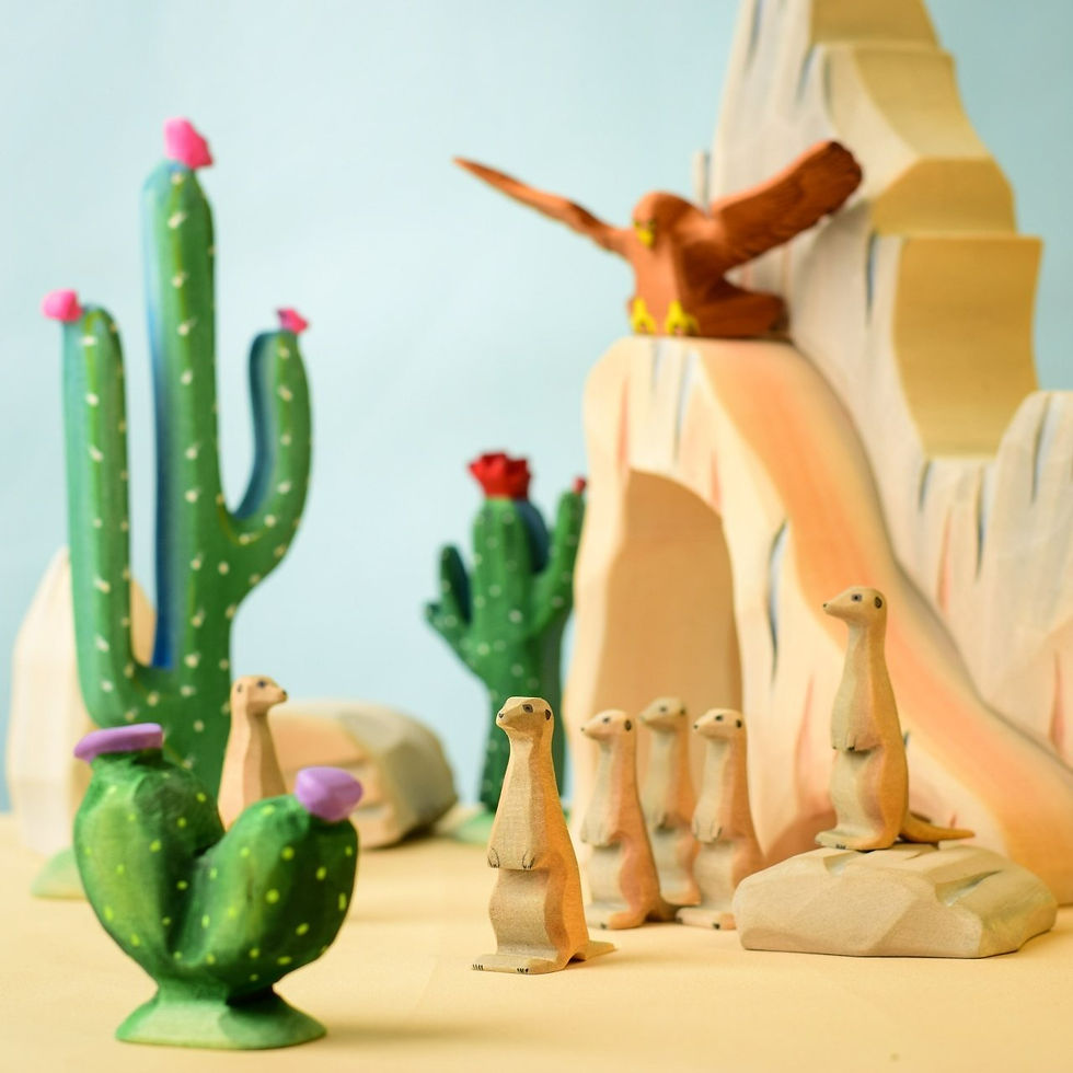 Thumbnail: Bumbu Toys Handmade Wooden Meerkat Figurine Toy (1 Piece)