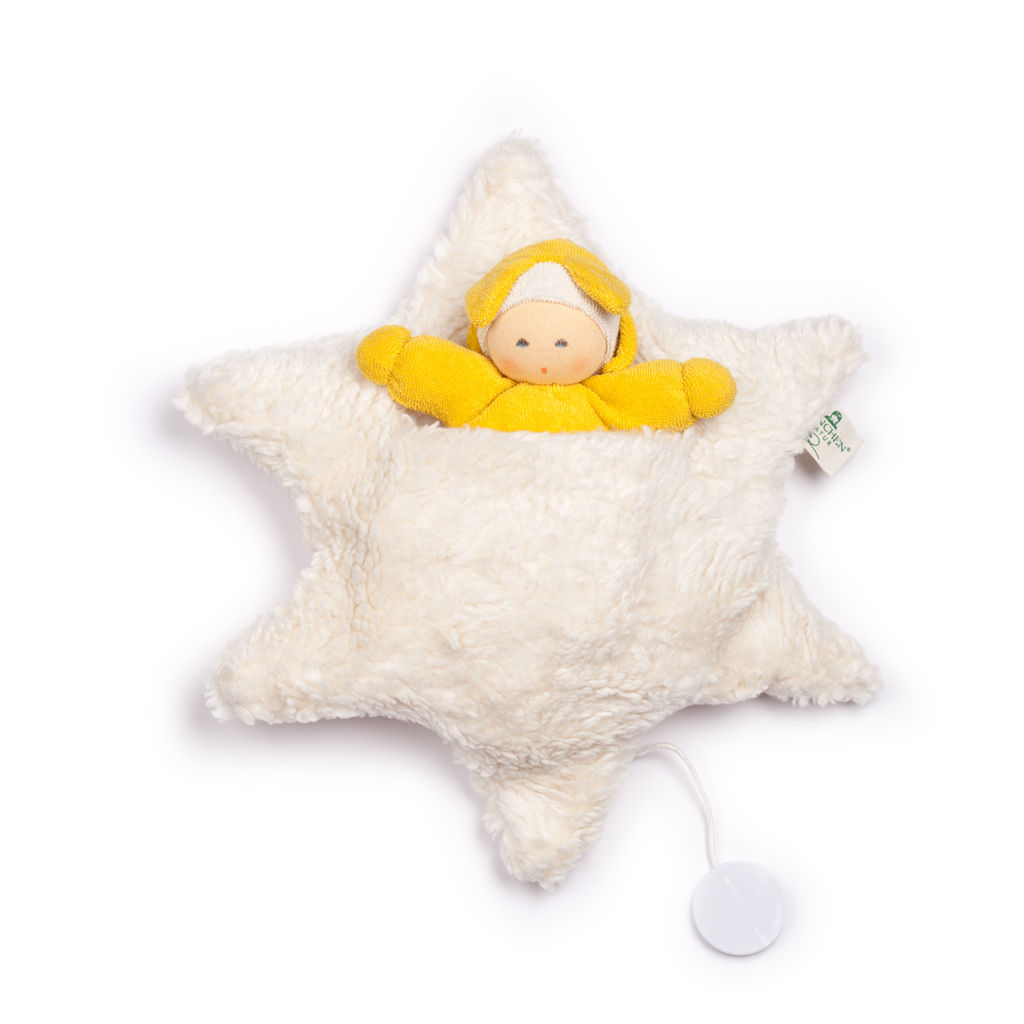 Nanchen Natur Organic Little Star Doll and Musical Bed Set