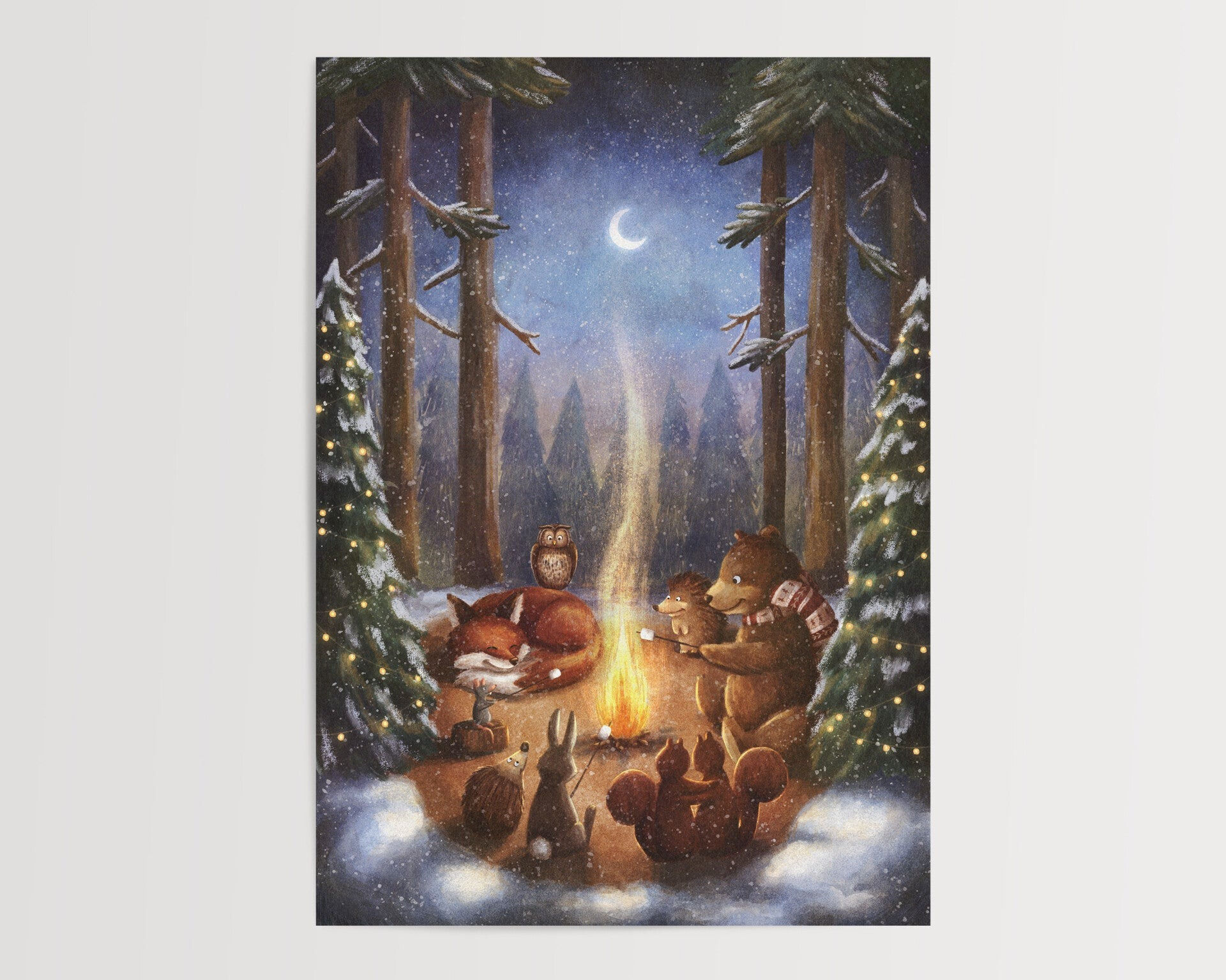 Warm Christmas Forest Postcard - Lowi by Ginny