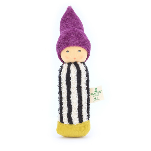 Nanchen Natur Organic Cotton Colored Pencil Rattle Doll Toy, Purple ...