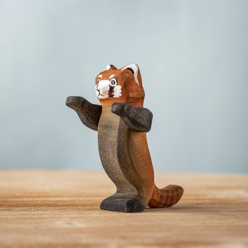 Bumbu Handmade Wooden Red Panda Family with Bamboo Set