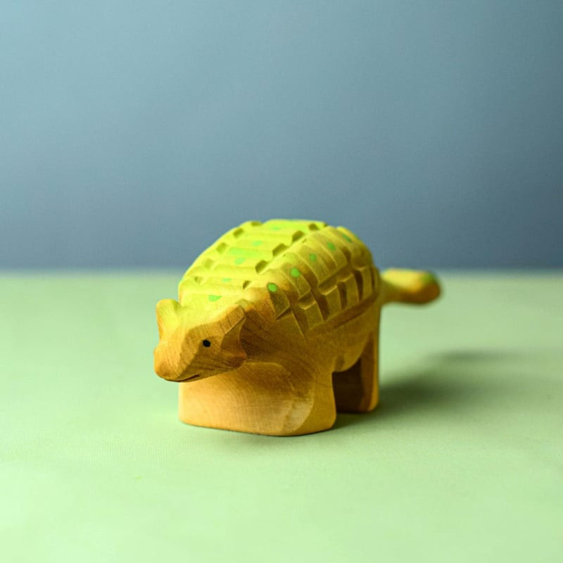 Thumbnail: BumbuToys Big Wooden Ankylosaurus Dinosaur Figurine