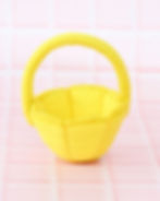 Handmade yellow felt Easter basket with handle