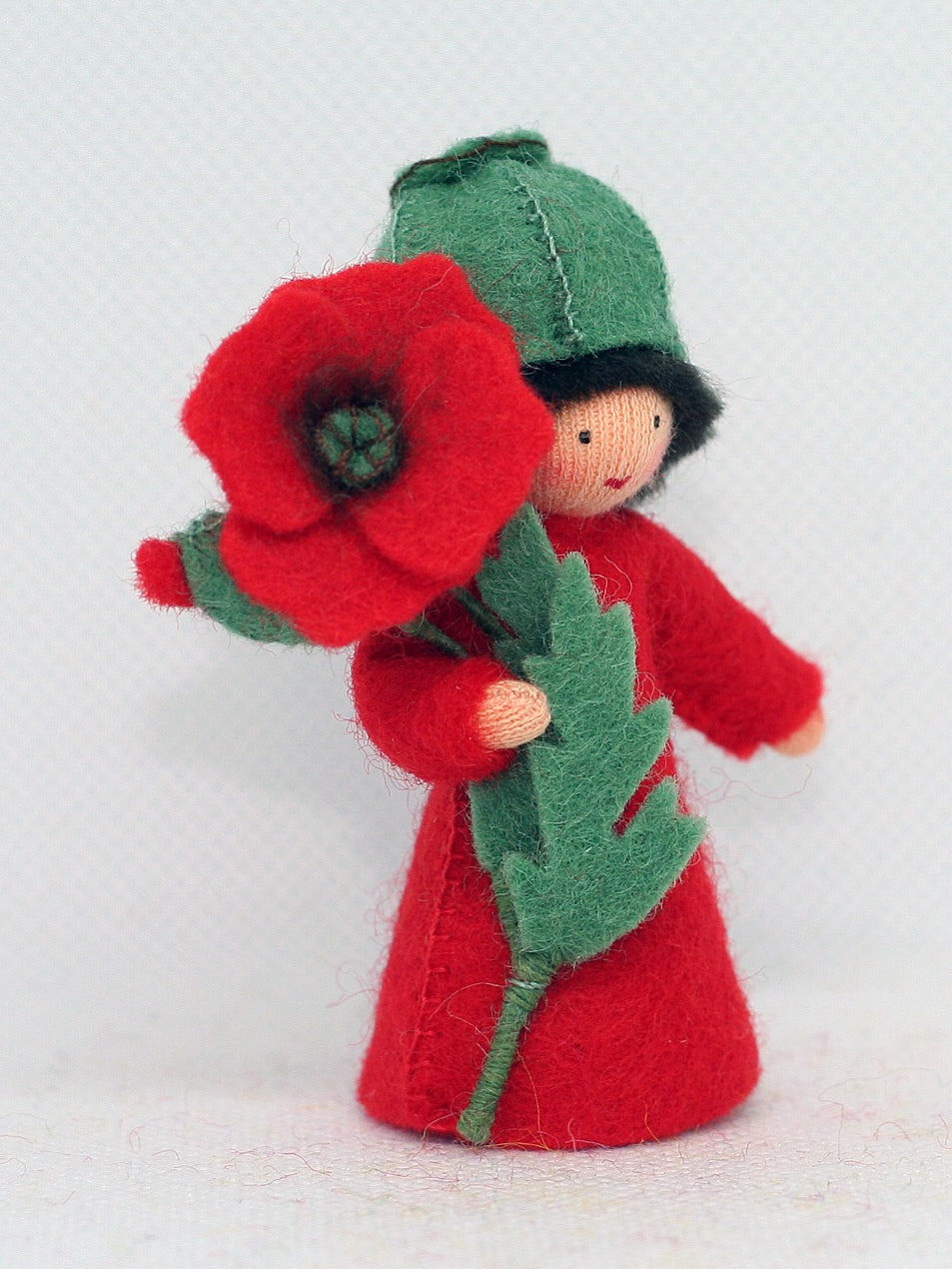Thumbnail: Ambrosius Eco Flower Fairies Red Poppy Prince Felt Doll-Holding Flower
