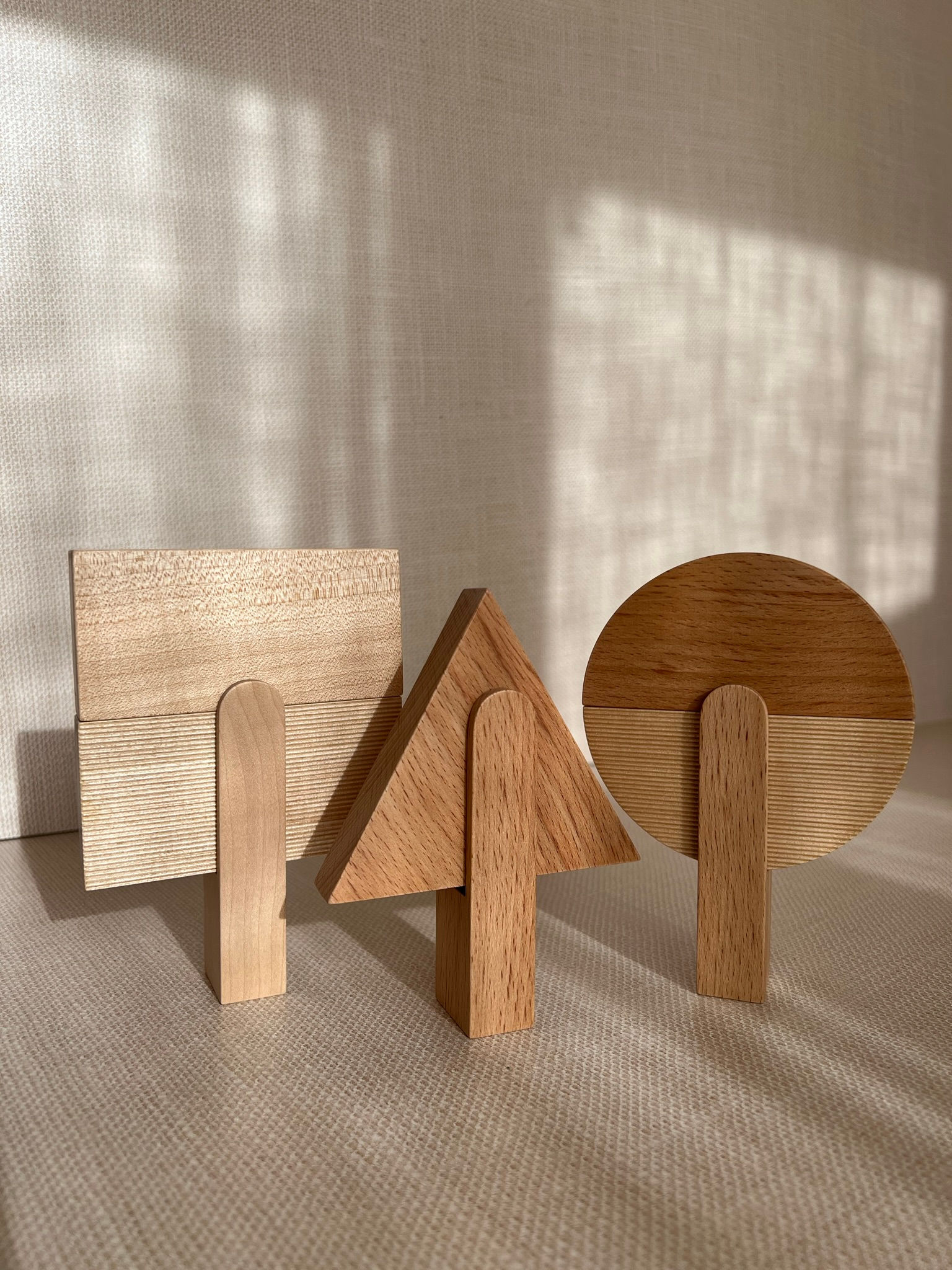 Handmade Wooden Tree Set - Natural (9 pcs)