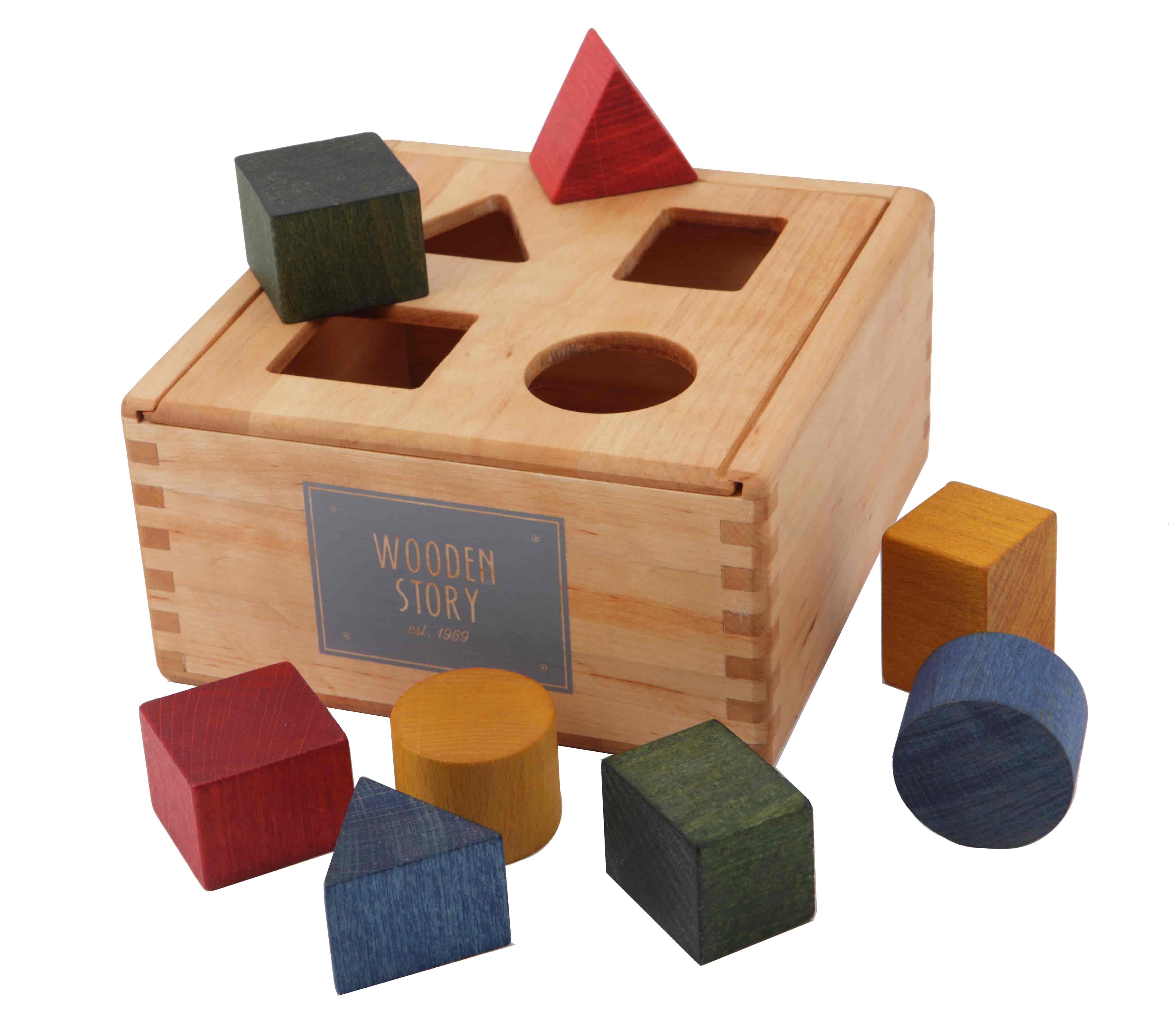 Wooden Story Rainbow Shape Sorter Box