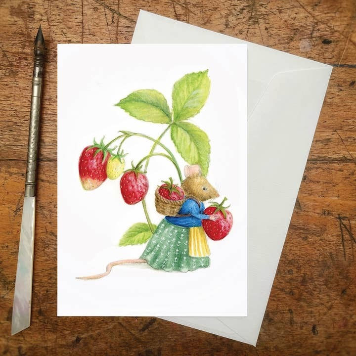 Mhairi Hellbrandt Strawberry Mouse Greeting Card