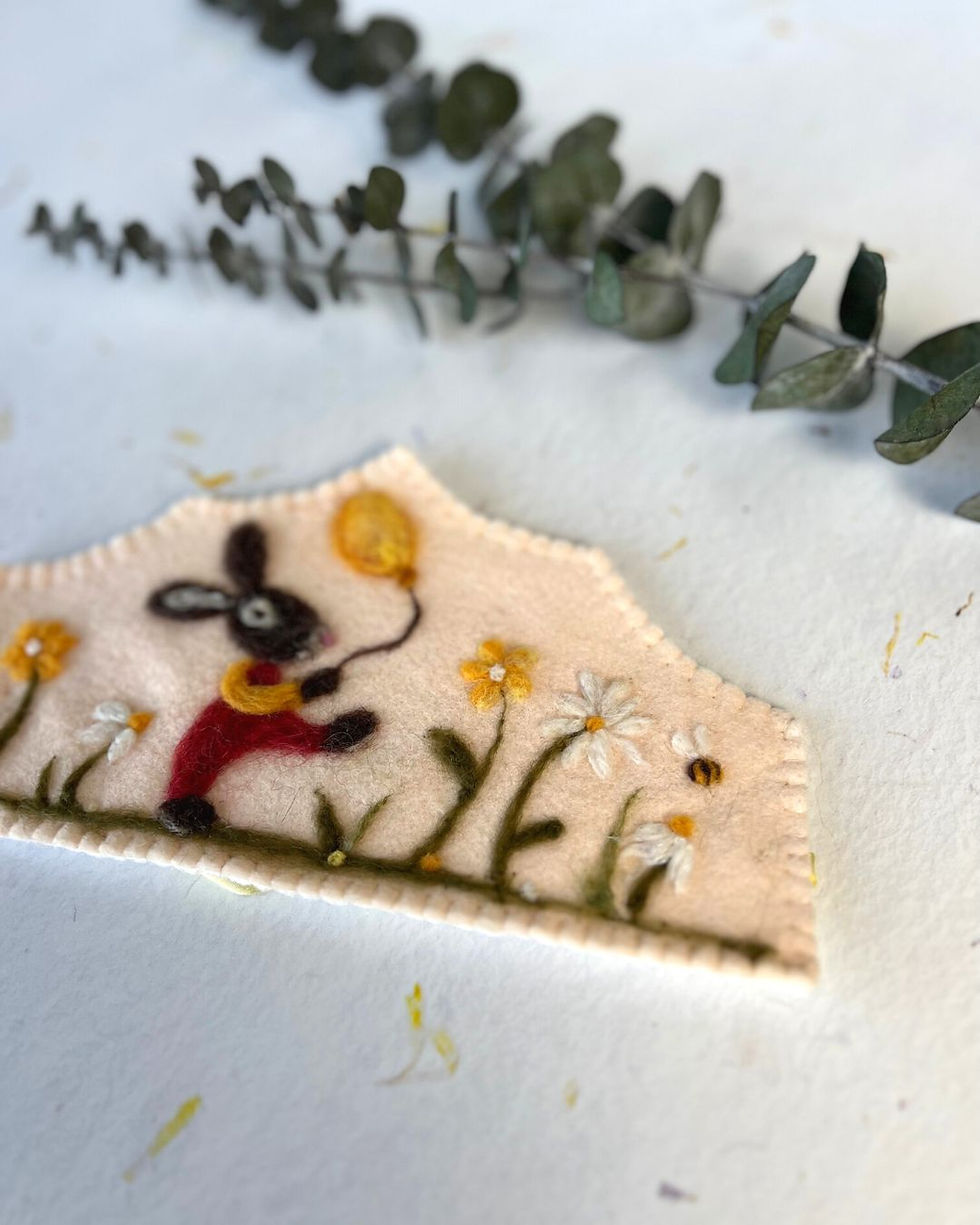 Thumbnail: Waldorf Birthday and Celebration Crown, Spring Bunny with Balloon
