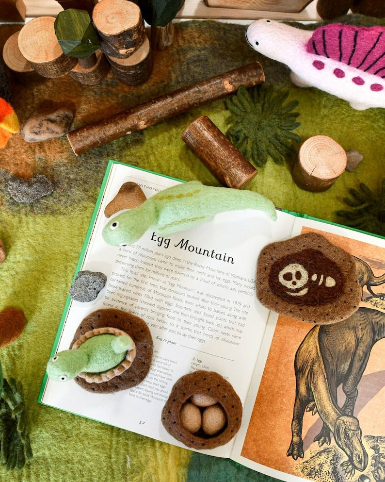 Thumbnail: Tara Treasures Felt Life Stages of a Dinosaur Brontosaurus