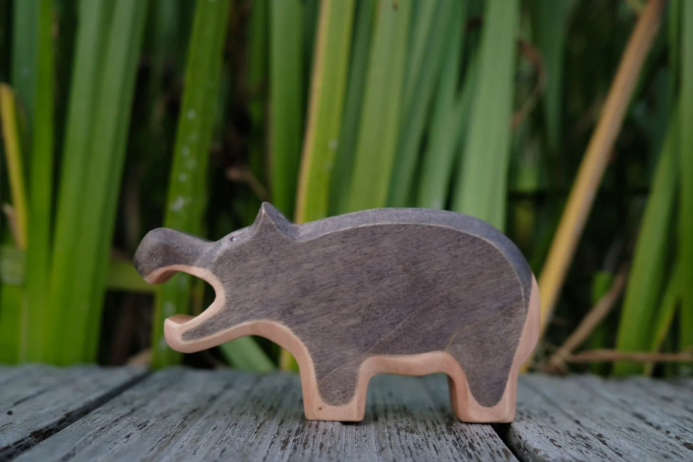 HolzWald Handmade Wooden Hippo Open Mouth