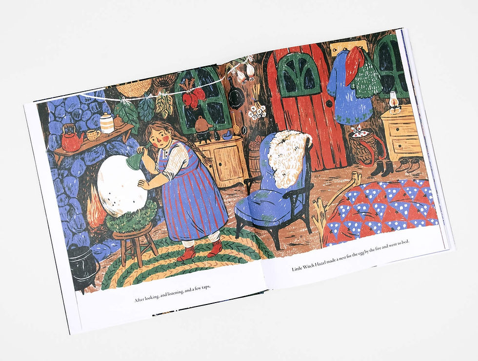 Thumbnail: Little Witch Hazel placing large egg near fireplace inside cottage