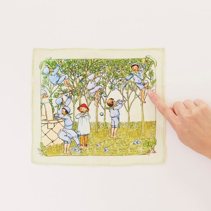 Thumbnail: Sarah's Silks Mini Mini Blueberry Children Seek & Find Playsilk