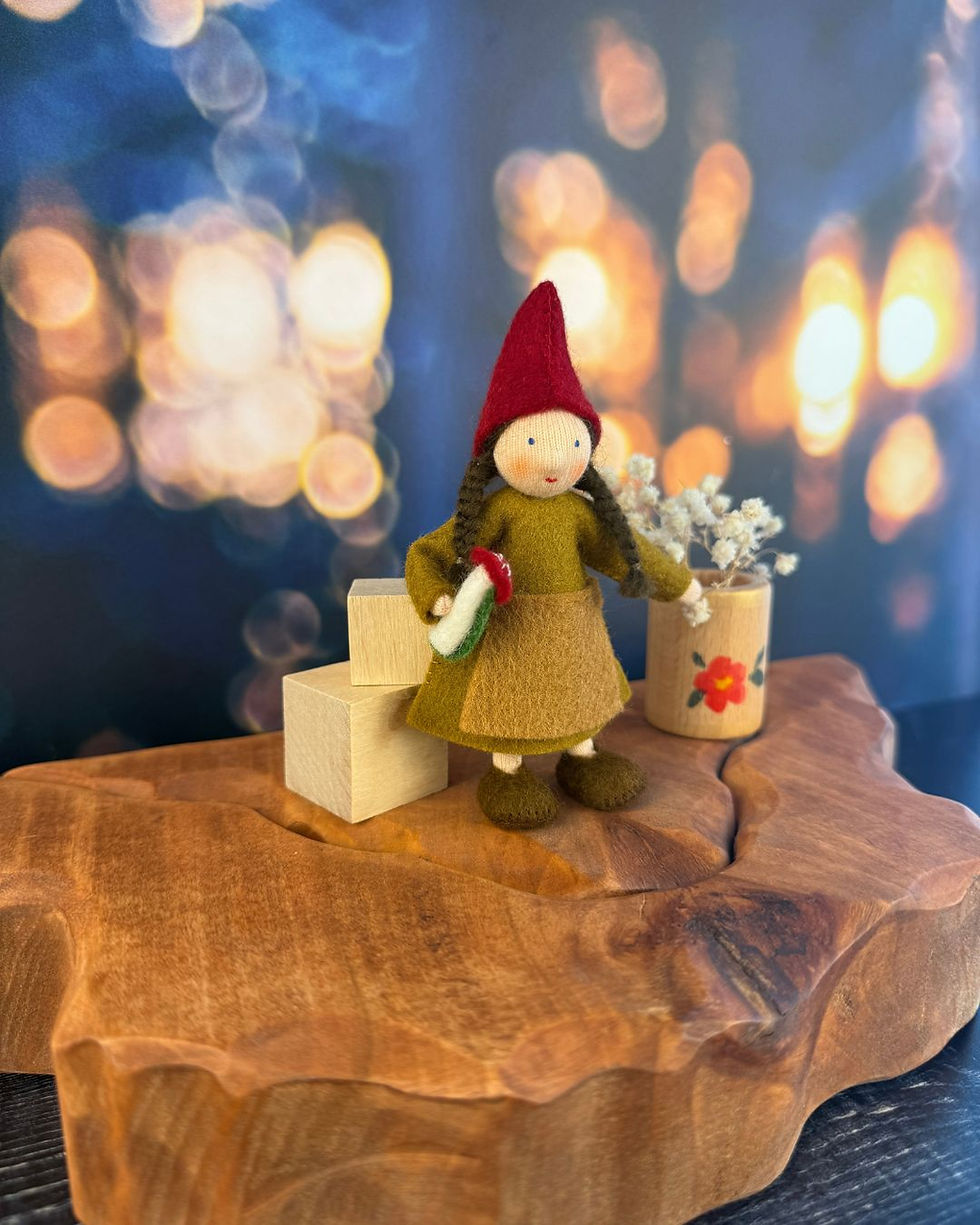 Ambrosius Fairies Forest Gnome Granny Felt Doll-Fair Skin