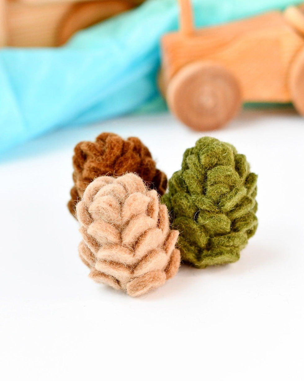 Tara Treasure Felt Pinecones-Set of 3