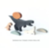 Handmade Wooden T-Rex Dinosaur Toy Set (6 Pieces)