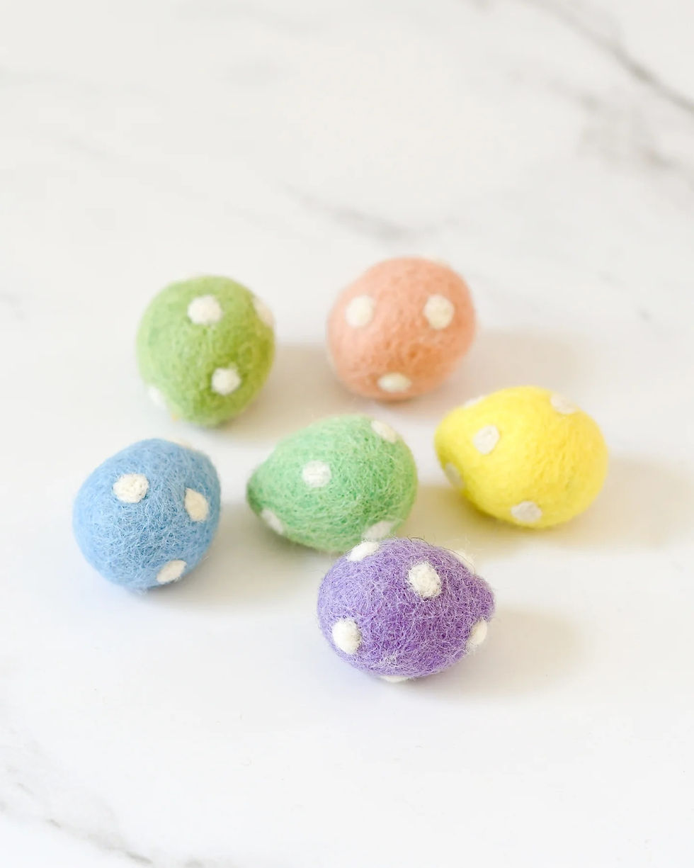 Thumbnail: Tara Treasures Felt Polka Dots Eggs (Set of 6)