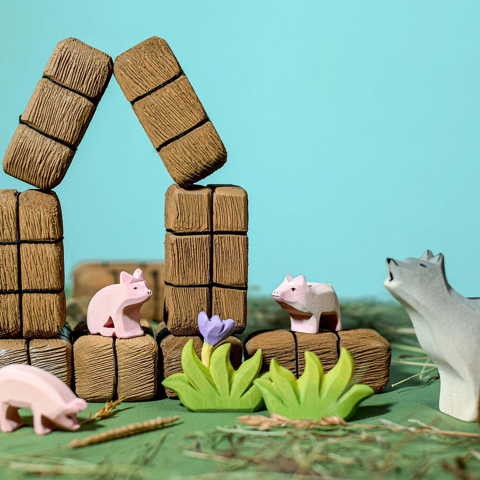 Thumbnail: Bumbu Toys Wooden Pig Family Set