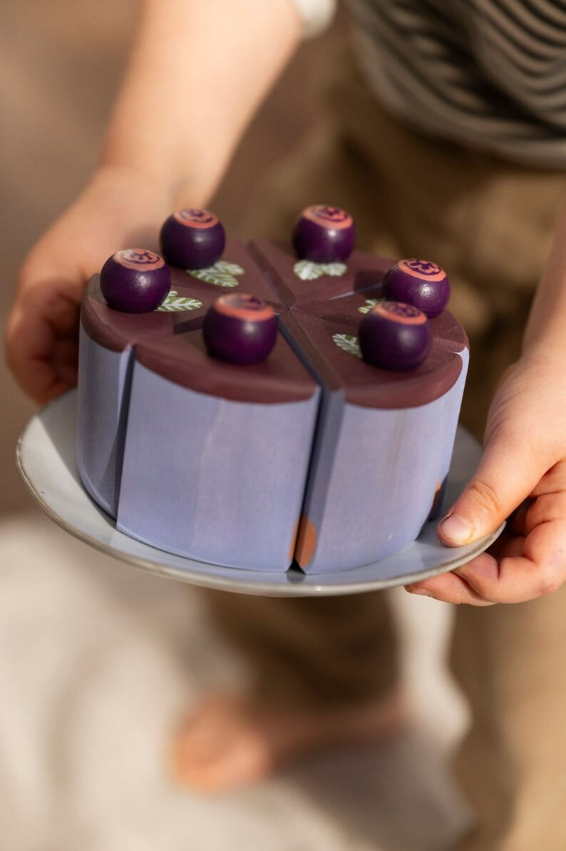 Thumbnail: Handcrafted - Hand Painted Wooden Blueberry Cake Toy by Vera & The Neva