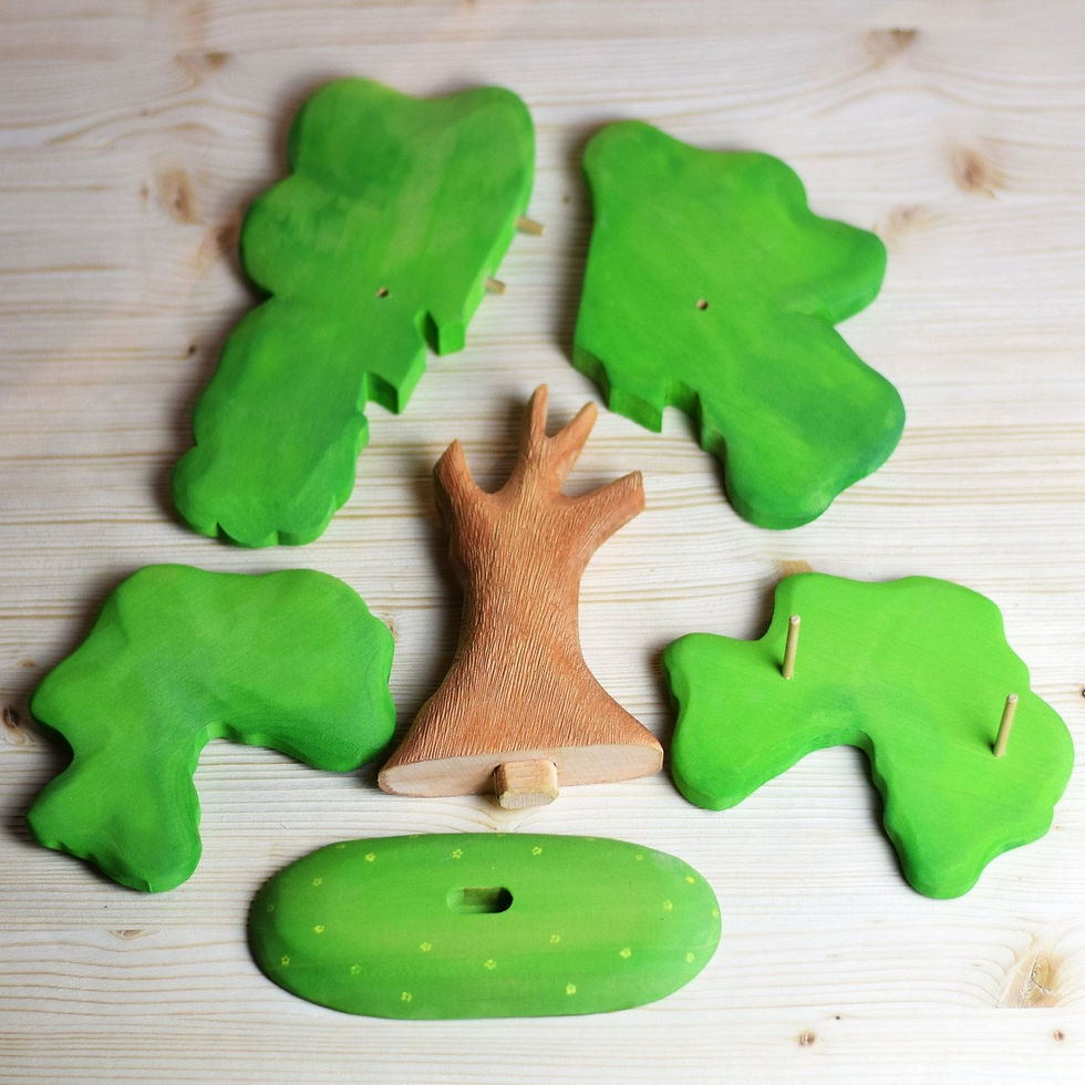 Thumbnail: Bumbu Large Wooden Oak Tree-Green