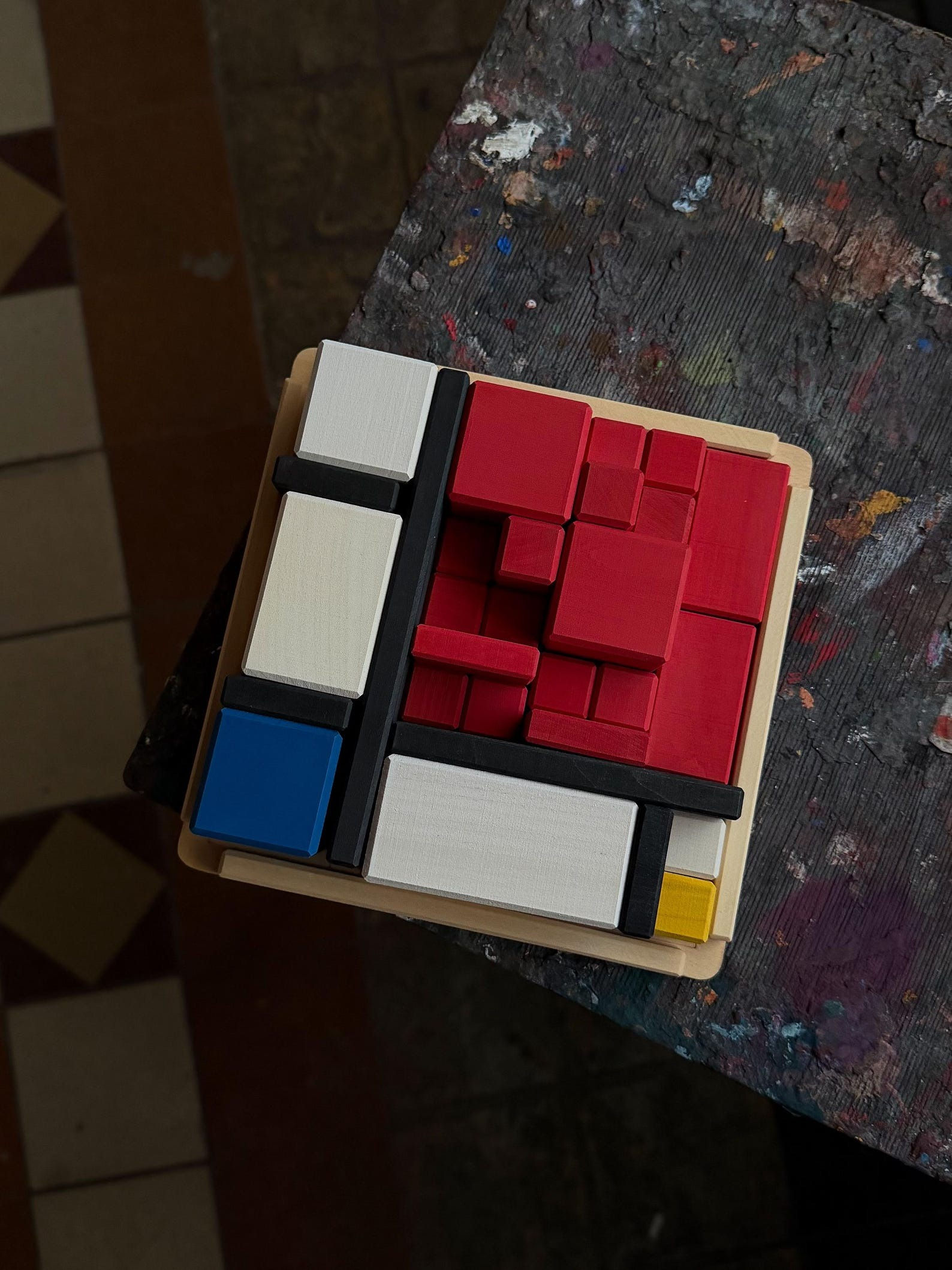 Wooden blocks set-Mondrian building set by Vera & The Neva