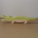 JUHARKA Handcrafted Wooden Crocodile Figurine Toy