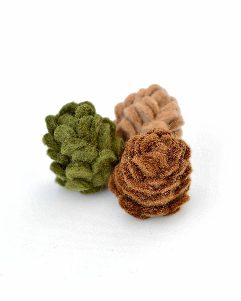 Thumbnail: Tara Treasure Felt Pinecones-Set of 3
