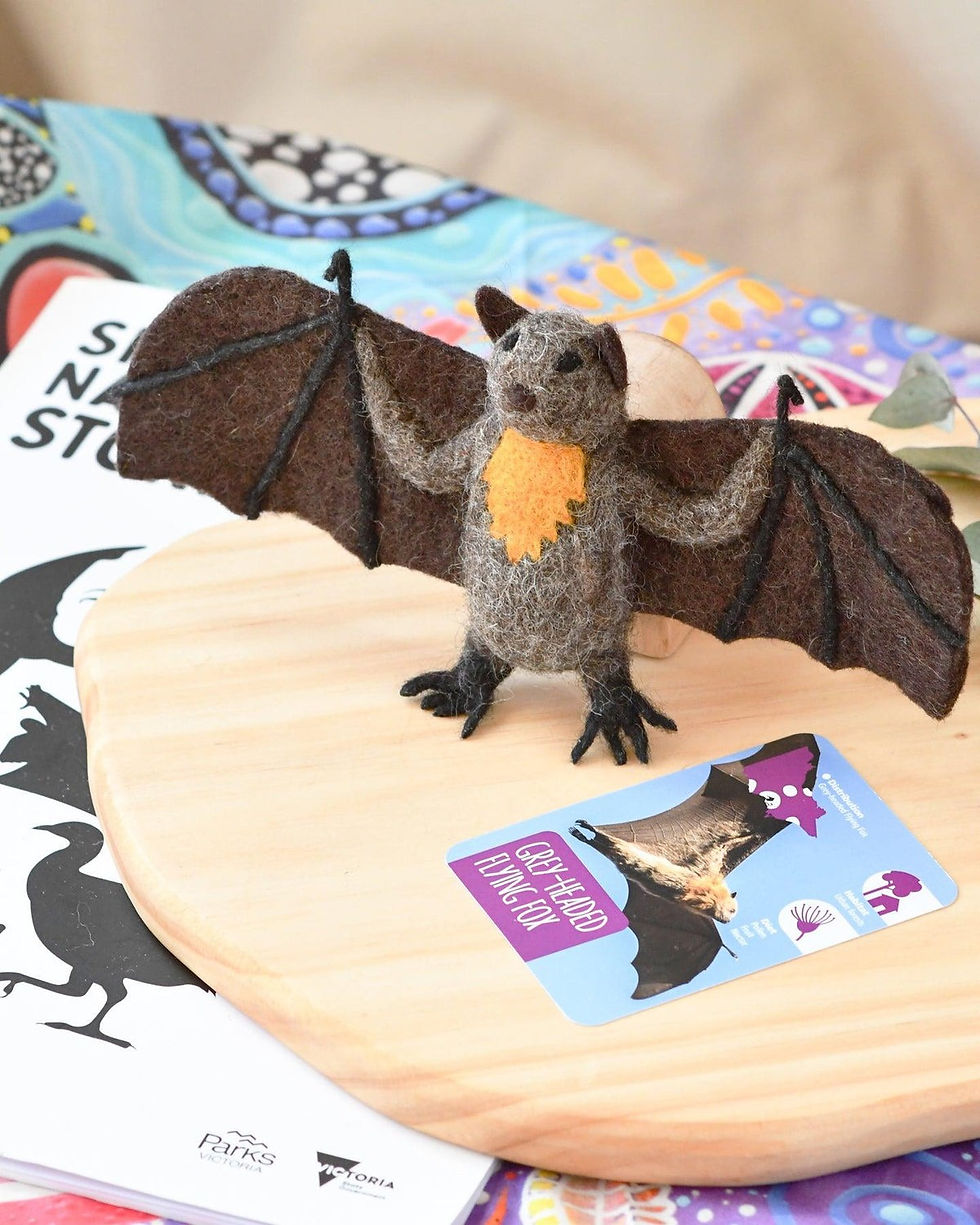 Thumbnail: Tara Treasures Felt Grey Headed Flying Fox Toy