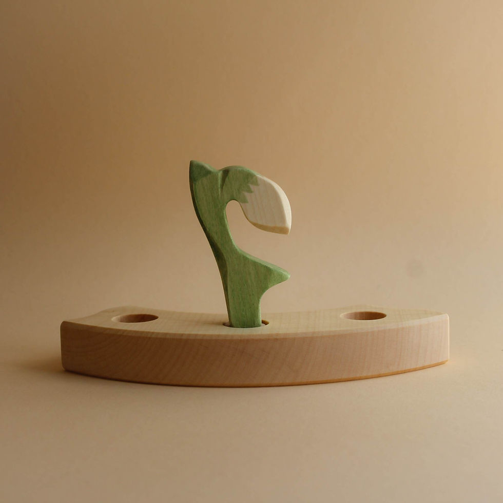 JUHARKA Handmade Wooden Birthday Ring Snowdrop Flower Ornament