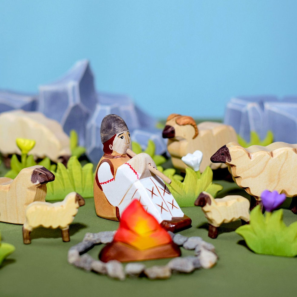 Thumbnail: Bumbu Toys Wooden Lamb
