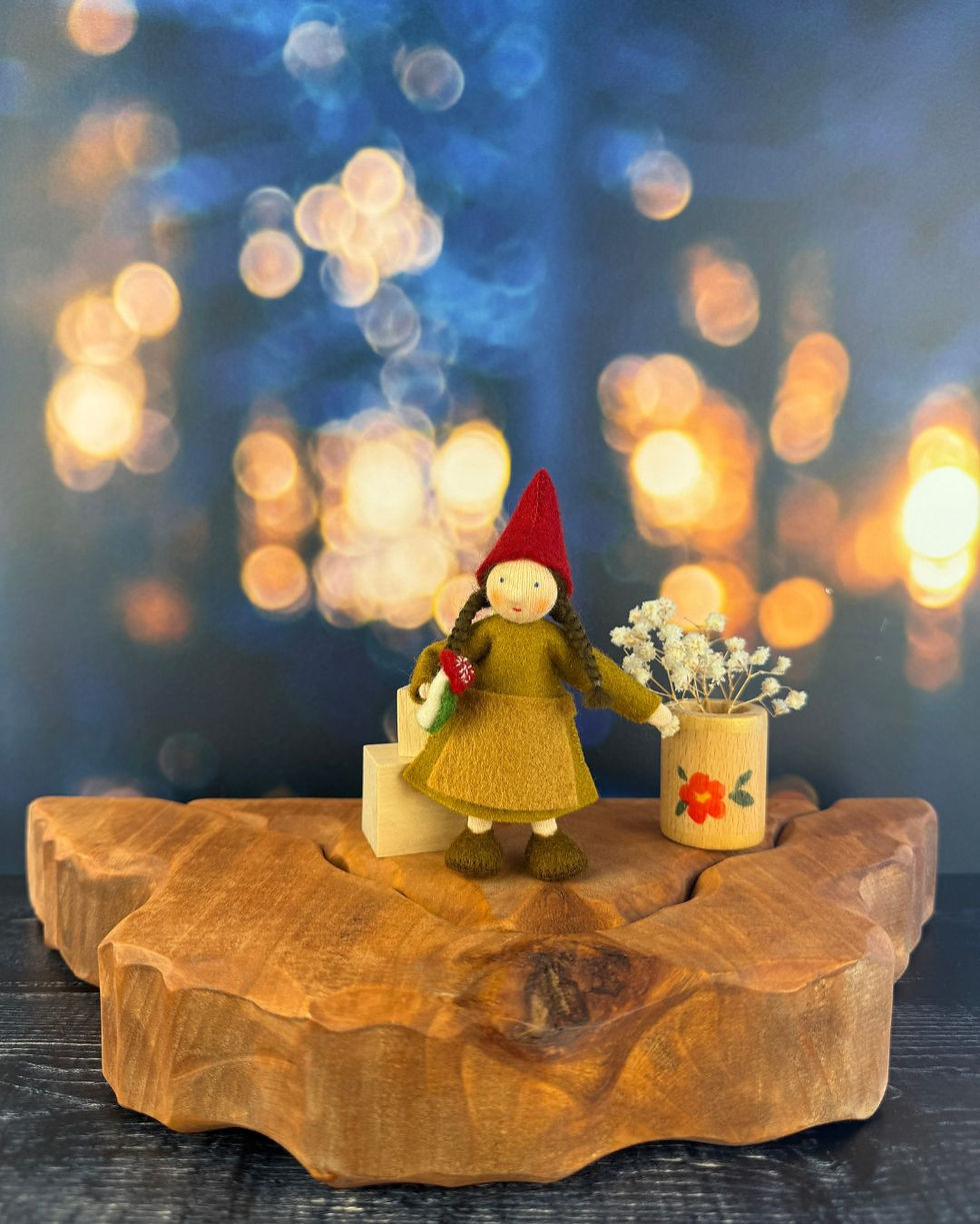 Ambrosius Fairies Forest Gnome Granny Felt Doll-Fair Skin